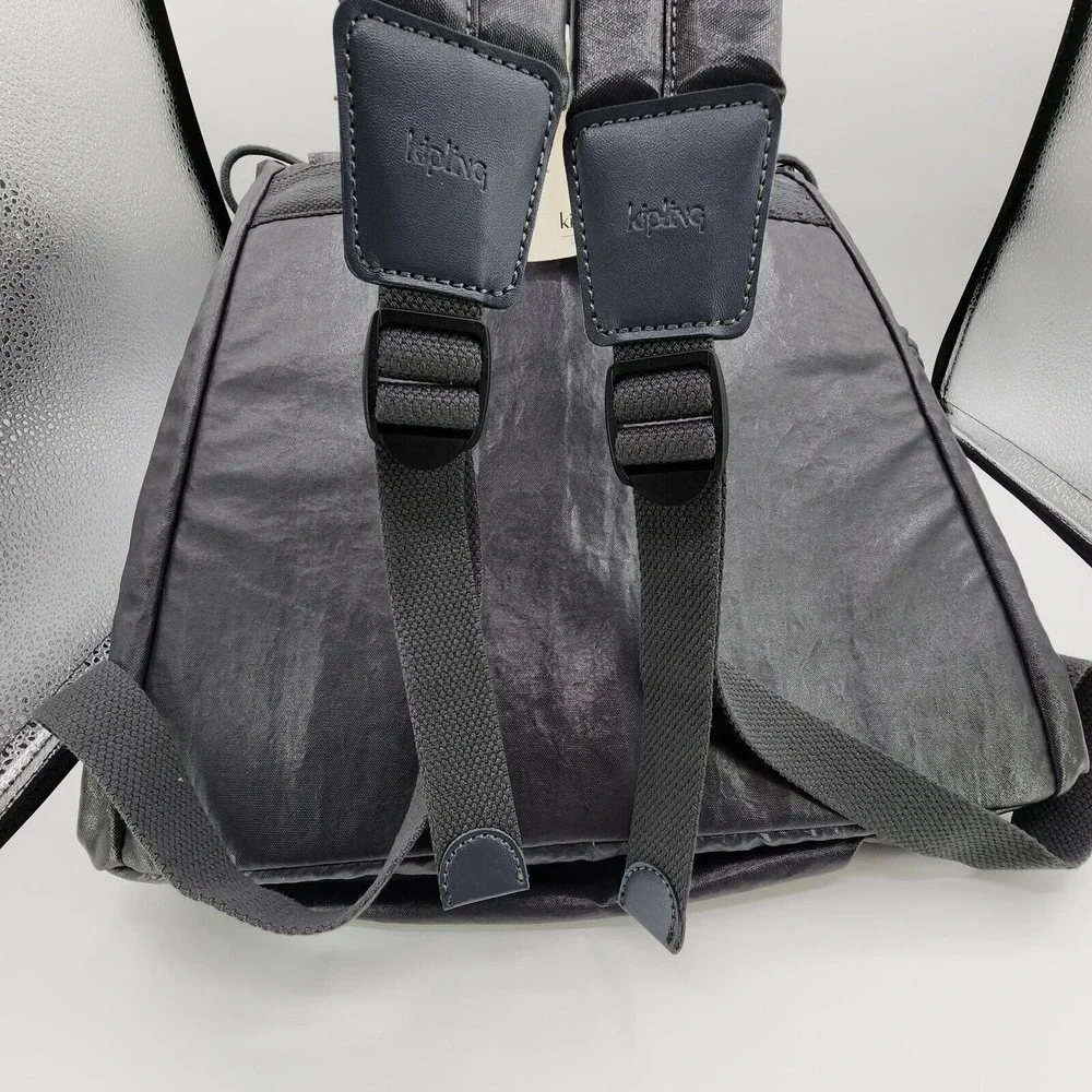 Kipling Black Lightweight Nylon Flap Backpack~NWT